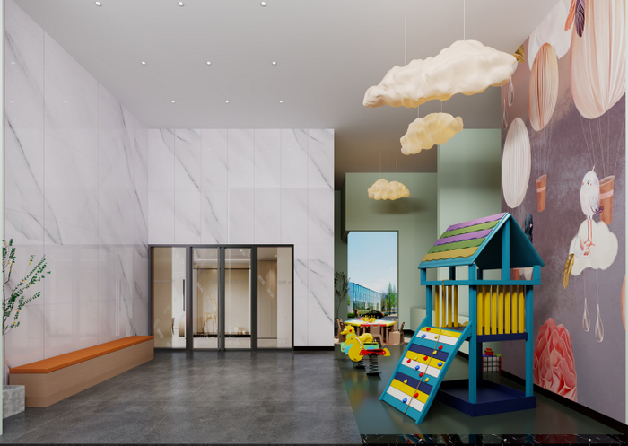 乐山云上喜家装饰设计公司架空层装修案例，架空层装饰效果图，儿童区效果图